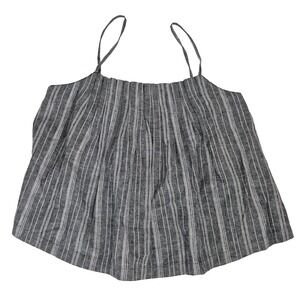 Outerknown Top Womens Small Gray Striped Spaghetti‎ Strap Tides Tank Crop NEW